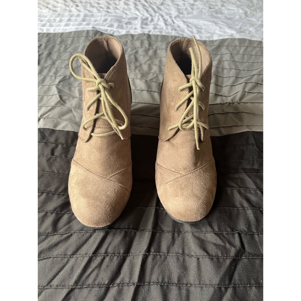 Charles Albert Suede Wedge Booties